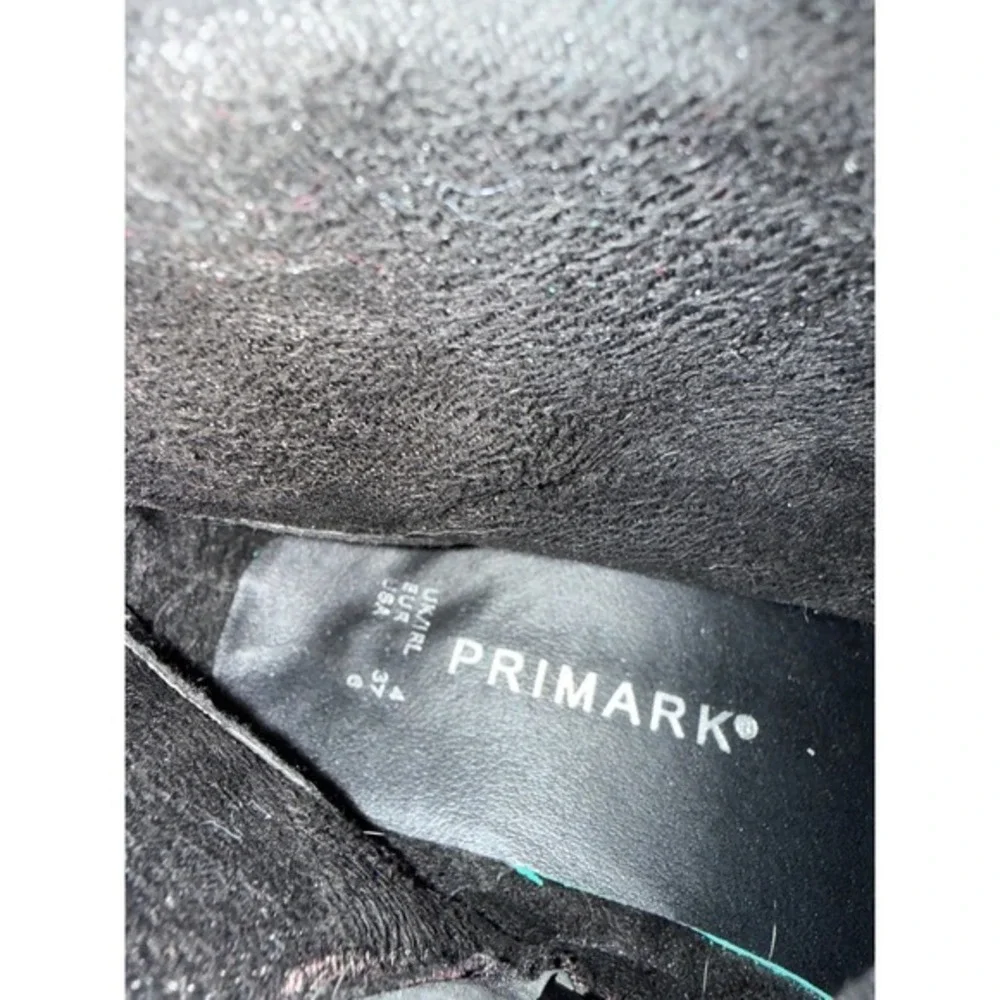 Primark Black Knee‑High Studded Womens Equestrian Riding‎ Boots 6 Biker Y2K Goth
